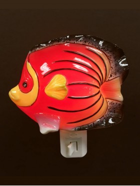 Porcelain Red Tropical Fish Night Light with Gift Box